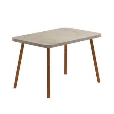 Imagem de Mesa de Jantar Retangular com Tampo de MDP Stellar Petra e Rosê 120 cm