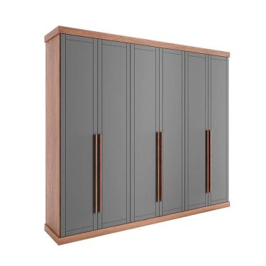 Imagem de Guarda-Roupa Casal Capri 6 Portas 6 Gavetas Avelã e Linho