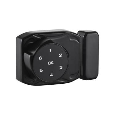 Imagem de Cffuvros Bloqueio de gabinete inteligente, trava digital eletrônica sem chave para gavetas, mobiliários de mobília de cadeado de indução universal se encaixa de 3 a 12 mm de (Preto)