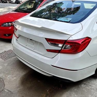 Imagem de Asa de spoiler traseiro compatível com Accord 10ª geração 2018-2022 Kit de carroceria de carro Spoiler de teto de porta-malas traseiro acessórios de carro (aparência de fibra de carbono)
