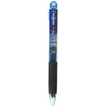 Imagem de Tombow Caneta esferográfica de 3 cores, Reporter 3, preto, vermelho, azul, corpo transparente (BC-TRC40)