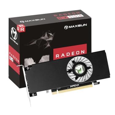 Imagem de MAXSUN Placa gráfica de vídeo AMD Radeon RX 550 4 GB de perfil baixo para computador de jogos, PC, GPU GDDR5 ITX SFF HDPC 128-Bit DirectX 12 PCI Express X16 3.0, HDMI, DisplayPort
