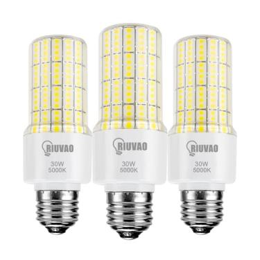 Imagem de RIUVAO Lâmpada LED Equivalente a 300 W 3750 Lumen 5000K Luz do dia fria branca 30W E26/E27 Base Ventilador de Teto Lâmpada LED para Garagem Doméstica Armazém Interior Exterior Lâmpada Led Milho Pacote
