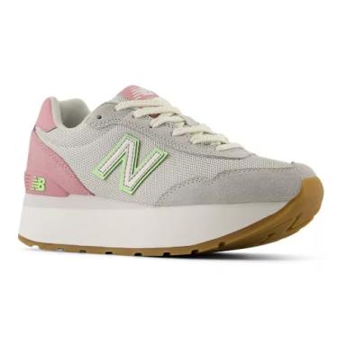 Imagem de New Balance Tênis feminino plataforma 515H, Matéria cinza/caramelo rosa/menta flash, 36