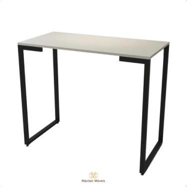 Imagem de Aparador Estilo Industrial Branco 90cm x 35cm para Hall de Entrada Sal