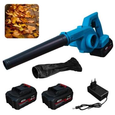 Imagem de Soprador e Aspirador Portátil 48V 2 em 1 Sem Fio com 2 Baterias Carreg