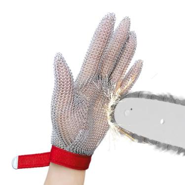 Imagem de SJZ SUN RUN Luvas De Cota Malha Aço Inoxidável Grau Alimentício, Resistentes A Cortes, Metal Para Corte, Faca Açougueiro, Descascador Ostras, Mandolina, Cozinha, Fatiamento Filé Peixe (M)