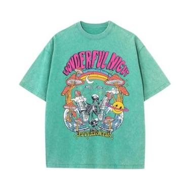 Imagem de Camiseta Feminina Oversized Confortável Com Estampa De Esqueleto Borbo