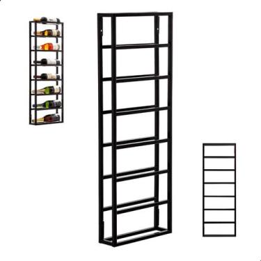 Imagem de Suporte de Parede Adega Industrial de Vinhos em Metalon 98x35cm Elegân