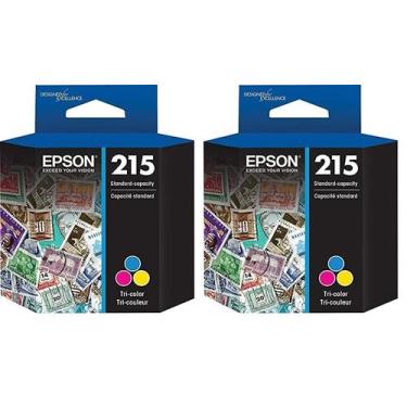 Imagem de Cartucho de tinta Epson T215 de capacidade padrão tricolor (pacote com