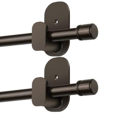 Imagem de Hastes de cortina sem perfuração, pacote com 2, 82 a 86 polegadas, hastes de cortina HOTOZON 5/8 polegadas sem perfuração para janelas de 1,4 a 2,1 m, varão de cortina adequado para locatários para