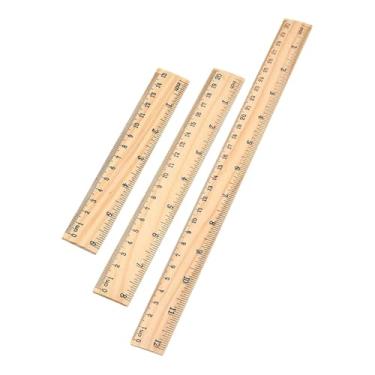 Imagem de Ｂｅｓｇａ 3x Réguas de Madeira Ferramentas de Desenho Réguas de Medição para Engenheiros de Desenho Doméstico