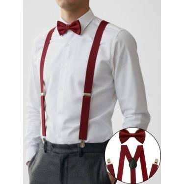 Imagem de Kit Suspensório e Gravata Borboleta Adulto Cores Variadas Social e Eve