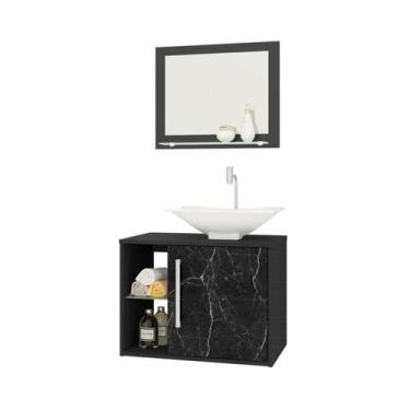 Imagem de Gabinete de Banheiro com Cuba e Espelheira Baden 1 Porta - AJMóveis, P