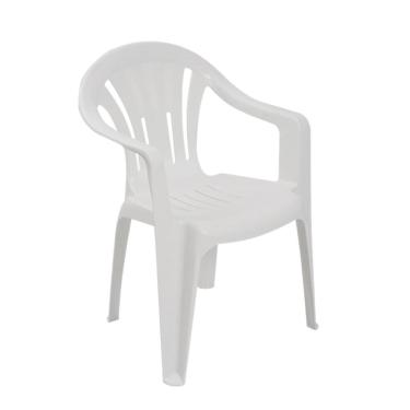 Imagem de Cadeira Plástica Empilhável Fiore Branca Pisani