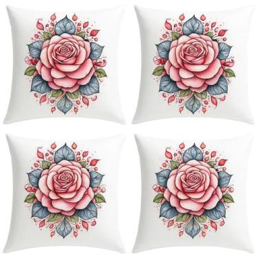 Imagem de Kit 4 Capa Almofada Decorativa Simples Basica Sofa Poltrona Cama Estam