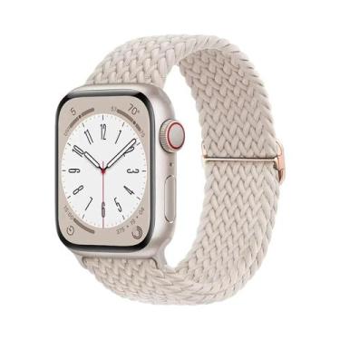 Imagem de Pulseira Ajustável De Elástico Trançado Para Apple Watch 45mm 49mm 44m