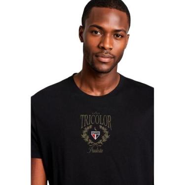 Imagem de Camiseta Est Tricolor Paulista Reserva, P, Preto