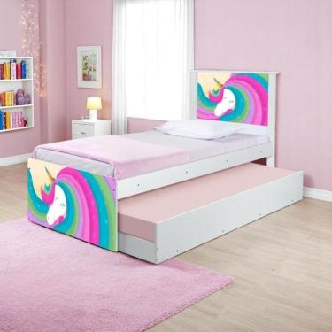 Imagem de Bi Cama Juvenil Zap com Cabeceira Unicórnio Arco íris