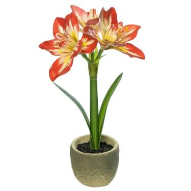 Imagem de Coferset Plantas artificiais pequenas de 37,8 cm de amarílis para casa, banheiro, escritório, sala de estar, decoração de prateleira