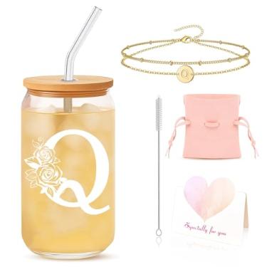 Imagem de DAMCONME Caixa de presente de Natal para mulheres – Conjunto inicial de copo e pulseira de vidro – petisco aconchegante para você ou ela