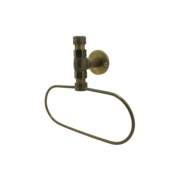 Imagem de Acessório Industrial Rústico Banheiro Lavatório Porta Toalha Argola Dourado Ouro Velho Metal Luxo