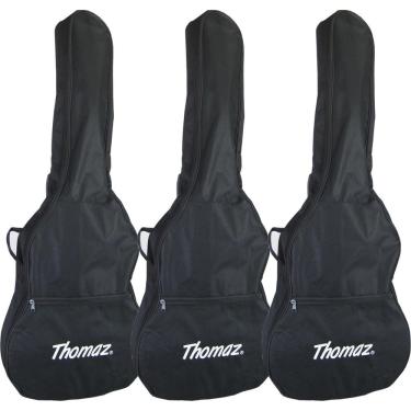 Imagem de Kit 3 Capas para Violão Clássico Acústico Preta Thomaz