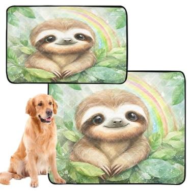 Imagem de CEBUGI Almofadas de xixi laváveis para cães, pacote com 2, almofadas impermeáveis para filhotes de cachorro, antiderrapante, à prova de vazamento, para cama de cercadinho, preguiça fofa