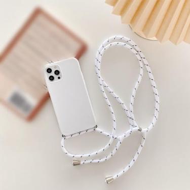 Imagem de Colar crossbody alça cordão capa de telefone para Samsung Galaxy S6 S7 edge S8 S9 S10 Plus S10lite S10e Lite 5G capa macia, branca, para S7 edge