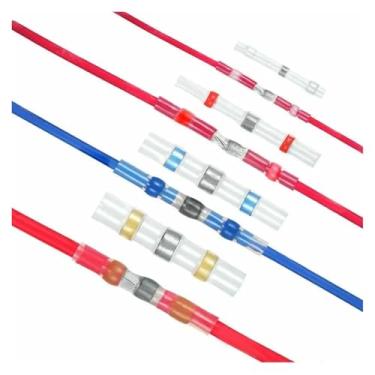 Imagem de Conectores de fio de vedação de solda, 100 peças, terminais de fio elétrico com isolamento térmico, crimpagem de cabo de emenda