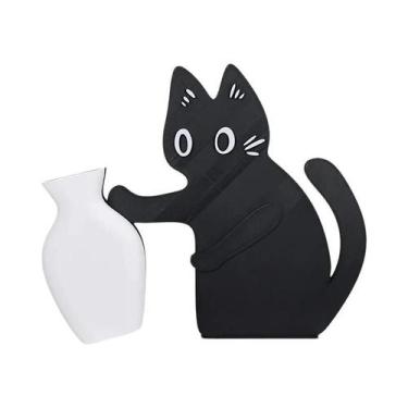 Imagem de Vaso de gatinho impresso em 3D, figura simples fofa, decoração de mesa
