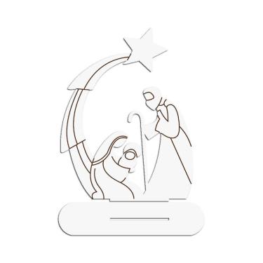 Imagem de Presépio 02 Com Base 19cmx25cm - Cria Arte Laser Branco