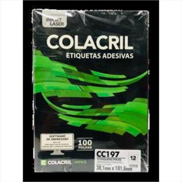 Imagem de Etiqueta Colacril Cc197 12 por Folha 38,1mmx101,6mm com 100