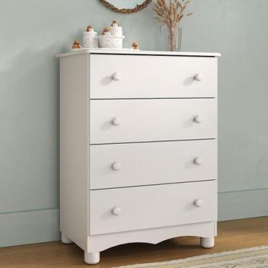 Imagem de Cômoda Infantil 65cm com 4 Gavetas Dengo Multimóveis MP4409, Branco