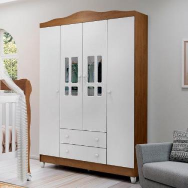 Imagem de Guarda-Roupa de Bebê 4 Portas 2 Gavetas Ariel - Carolina Baby