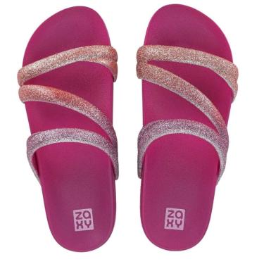 Imagem de Chinelo Feminino Conforto Flat Tiras Brilho Zaxy Glitter
