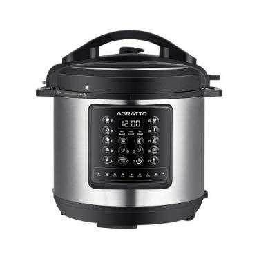 Imagem de Panela de Pressão Multifunções Agratto Digital 6L Inox APPD01, 110V