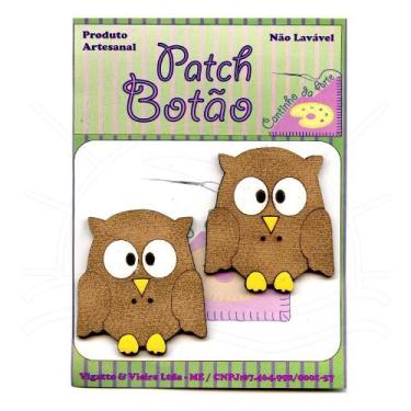 Imagem de Botton Patch Coruja Marrom 2253 - 2 Unid - Cantinho da Arte