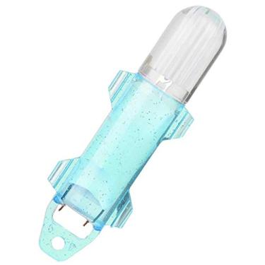 Imagem de Luz de pesca LED, luz de pesca subaquática à prova d'água de 8 x 1,8 x 1,8 cm, localizador de bateria com botão integrado, para doca mar (azul)
