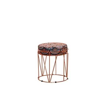 Imagem de Puff Aramado Redondo Bronze Babu Estampado Mandala - V&G Decor