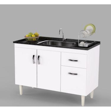 Imagem de Balcão de Pia AJL Gabriela 1,20 M Branco