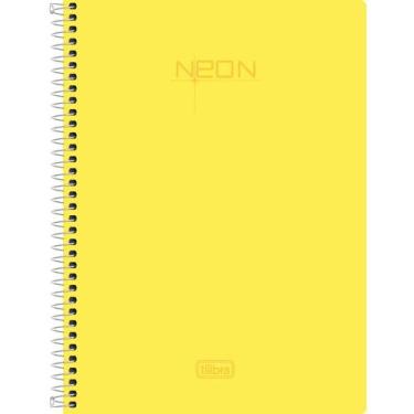 Imagem de Caderno Espiral Capa Plástica 1/4 Sem Pauta Neon Amarelo 96 Folhas