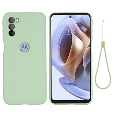 Imagem de YUNCHAO Caixa de telefone Para Motorola Moto G31 / G41 4G colorido puro líquido de silicone líquido à prova de choques de cobertura completa do telefone capa para celular