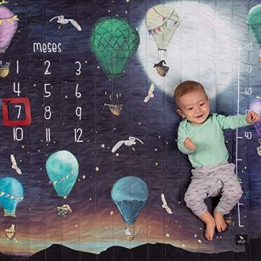 Imagem de Tapete Para Foto Mesversário Bebê e Atividade Infantil Dupla Face Tema Sonhe Alto Alce