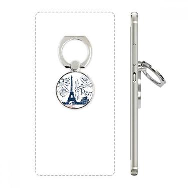 Imagem de Suporte de anel de telefone para desenho em linha de Paris da Torre Eiffel, suporte ajustável