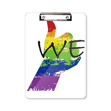 Imagem de LGBT Bandeira de arco-íris We prancheta pasta bloco de notas placa de apoio A4