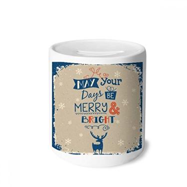 Imagem de DIYthinker Caixa de moedas de cerâmica para cervos de Natal para presente de cofrinho