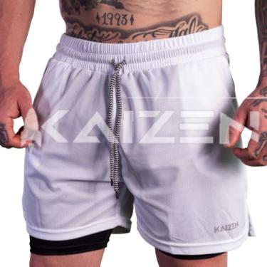 Imagem de Shorts 2 em 1 masculino, bermuda dryfit, calção para academia, shorts de ginastica (P)