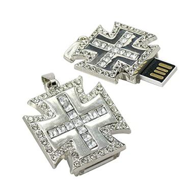 Imagem de Pen Drive USB de forma cruzada de 16 GB, unidades USB, pen drives de memória, pen drive USB 2.0, pen drive, armazenamento de data, disco com zíper, pen drive USB (prata)