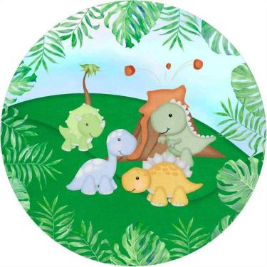 Imagem de Painel Redondo Tecido Sublimado 3D Dino Baby Frd-5825